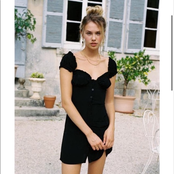 With Jean Black Isabelle Mini Dress Euc 
